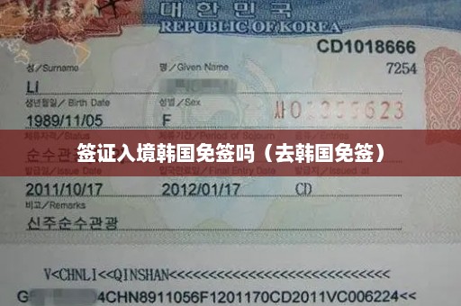 签证入境韩国免签吗（去韩国免签）