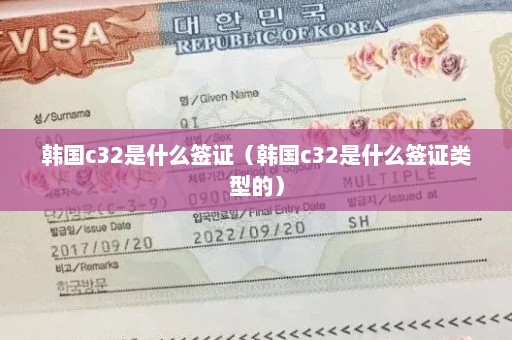 韩国c32是什么签证（韩国c32是什么签证类型的）