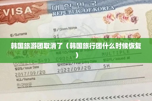 韩国旅游团取消了（韩国旅行团什么时候恢复）