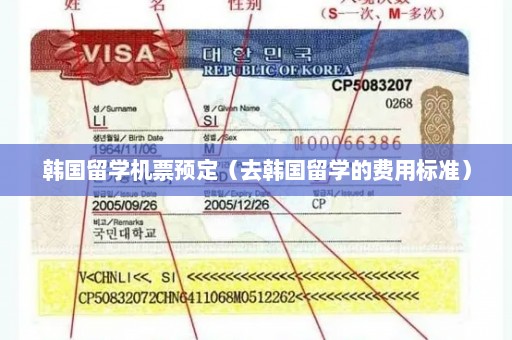 韩国留学机票预定（去韩国留学的费用标准）