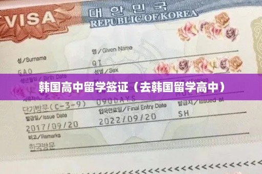 韩国高中留学签证（去韩国留学高中）