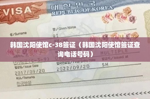 韩国沈阳使馆c-38签证（韩国沈阳使馆签证查询电话号码）