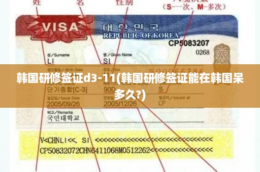 韩国研修签证d3-11(韩国研修签证能在韩国呆多久?)