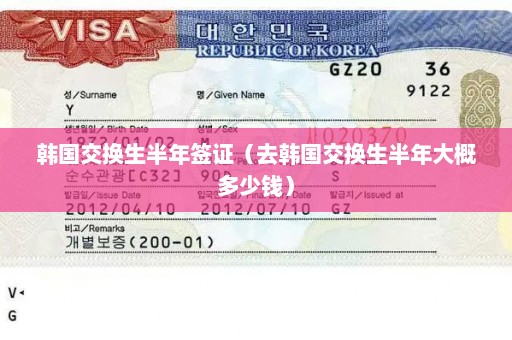 韩国交换生半年签证（去韩国交换生半年大概多少钱）