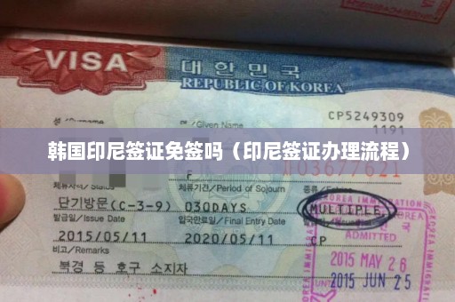 韩国印尼签证免签吗（印尼签证办理流程）
