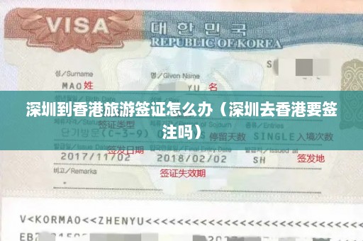 深圳到香港旅游签证怎么办（深圳去香港要签注吗）