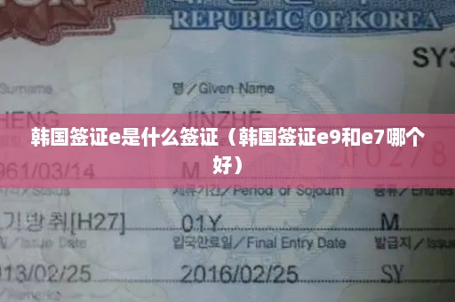 韩国签证e是什么签证（韩国签证e9和e7哪个好）