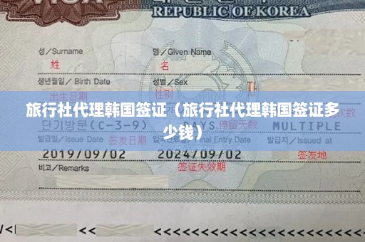 旅行社代理韩国签证（旅行社代理韩国签证多少钱）