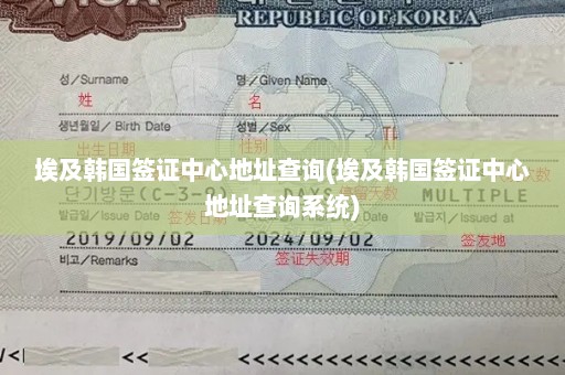 埃及韩国签证中心地址查询(埃及韩国签证中心地址查询系统)
