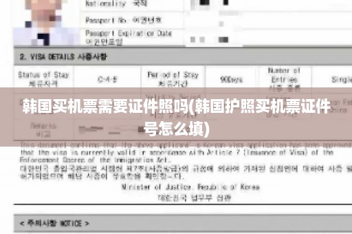 韩国买机票需要证件照吗(韩国护照买机票证件号怎么填)