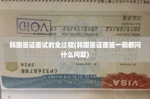 韩国签证面试的全过程(韩国签证面签一般都问什么问题)