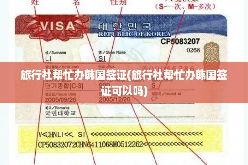 旅行社帮忙办韩国签证(旅行社帮忙办韩国签证可以吗)