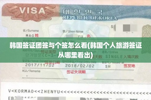 韩国签证团签与个签怎么看(韩国个人旅游签证从哪里看出)