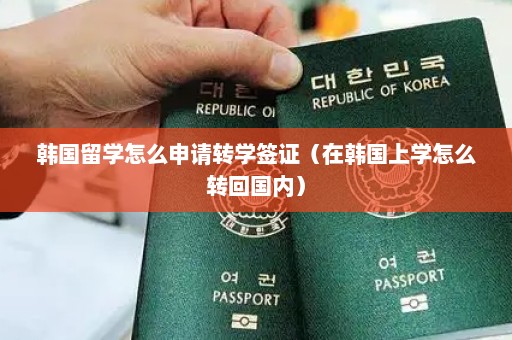 韩国留学怎么申请转学签证（在韩国上学怎么转回国内）