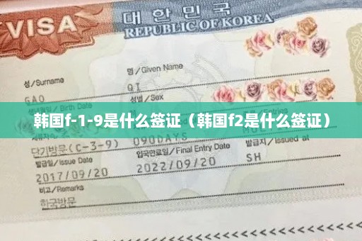 韩国f-1-9是什么签证（韩国f2是什么签证）