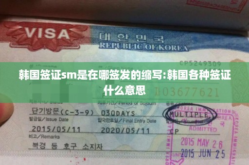 韩国签证sm是在哪签发的缩写:韩国各种签证什么意思
