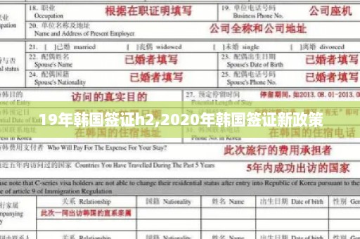 19年韩国签证h2,2020年韩国签证新政策