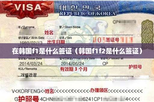 在韩国f1是什么签证（韩国f1f2是什么签证）