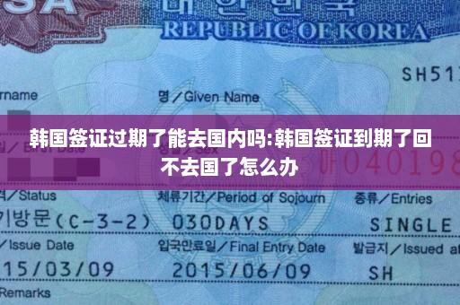 韩国签证过期了能去国内吗:韩国签证到期了回不去国了怎么办