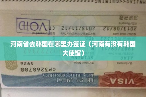 河南省去韩国在哪里办签证（河南有没有韩国大使馆）