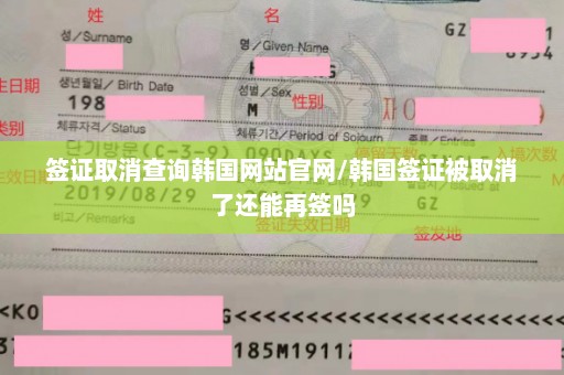 签证取消查询韩国网站官网/韩国签证被取消了还能再签吗