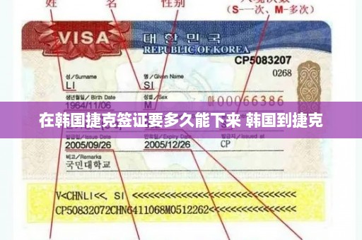 在韩国捷克签证要多久能下来 韩国到捷克