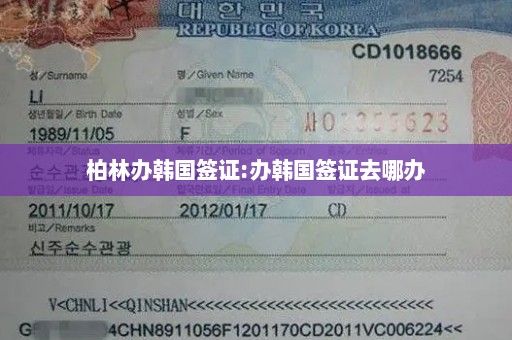 柏林办韩国签证:办韩国签证去哪办