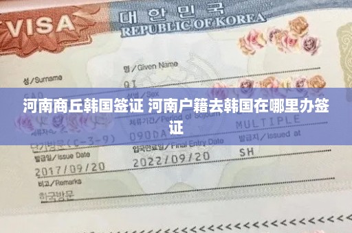 河南商丘韩国签证 河南户籍去韩国在哪里办签证