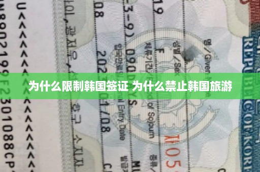 为什么限制韩国签证 为什么禁止韩国旅游