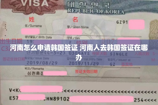 河南怎么申请韩国签证 河南人去韩国签证在哪办
