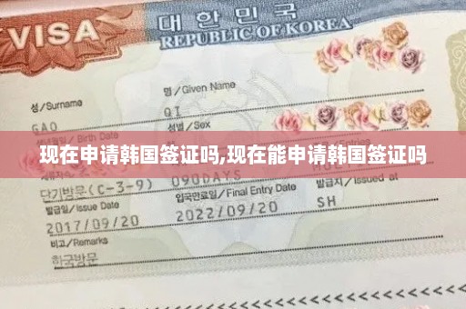 现在申请韩国签证吗,现在能申请韩国签证吗