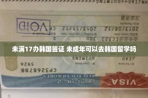 未满17办韩国签证 未成年可以去韩国留学吗