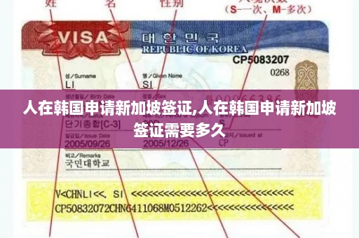 人在韩国申请新加坡签证,人在韩国申请新加坡签证需要多久