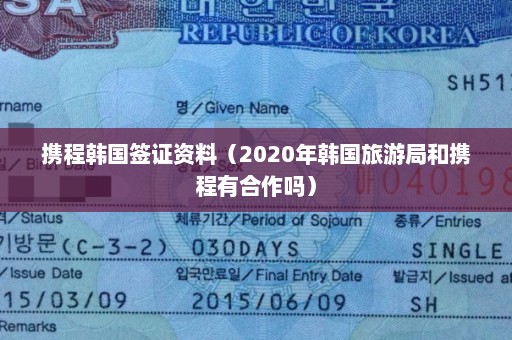 携程韩国签证资料（2020年韩国旅游局和携程有合作吗）