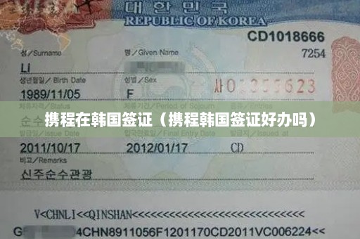 携程在韩国签证（携程韩国签证好办吗）