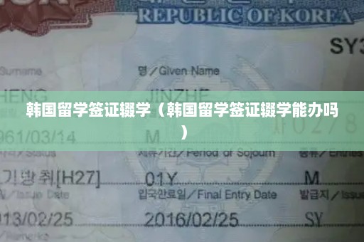 韩国留学签证辍学（韩国留学签证辍学能办吗）