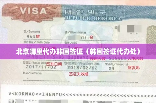 北京哪里代办韩国签证（韩国签证代办处）