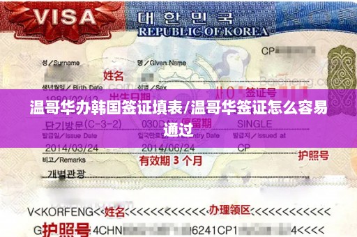 温哥华办韩国签证填表/温哥华签证怎么容易通过