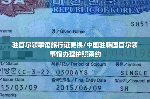 驻首尔领事馆旅行证更换/中国驻韩国首尔领事馆办理护照预约