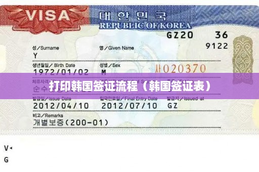 打印韩国签证流程（韩国签证表）
