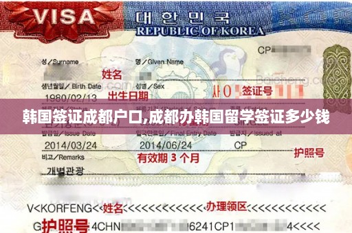 韩国签证成都户口,成都办韩国留学签证多少钱