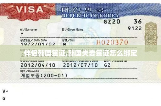 伴侣韩国签证,韩国夫妻签证怎么绑定