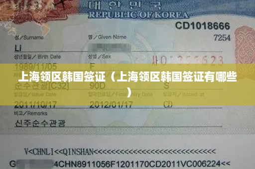 上海领区韩国签证（上海领区韩国签证有哪些）