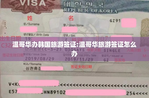 温哥华办韩国旅游签证:温哥华旅游签证怎么办
