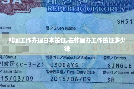 韩国工作办理日本签证,去韩国办工作签证多少钱