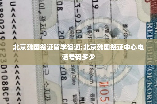 北京韩国签证留学咨询:北京韩国签证中心电话号码多少