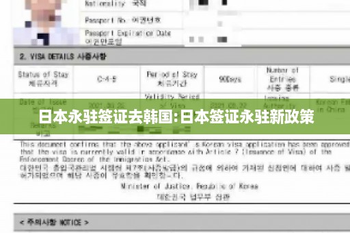 日本永驻签证去韩国:日本签证永驻新政策