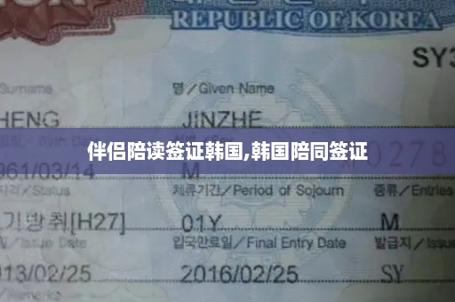 伴侣陪读签证韩国,韩国陪同签证