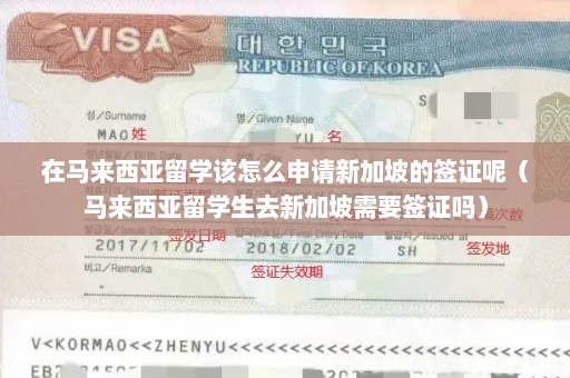 在马来西亚留学该怎么申请新加坡的签证呢（马来西亚留学生去新加坡需要签证吗）
