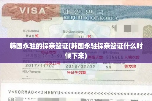 韩国永驻的探亲签证(韩国永驻探亲签证什么时候下来)